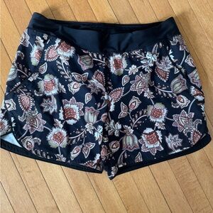 LANDS’ END Size 16 Women’s Floral Swim Swimsuit Shorts Bottoms with Pockets